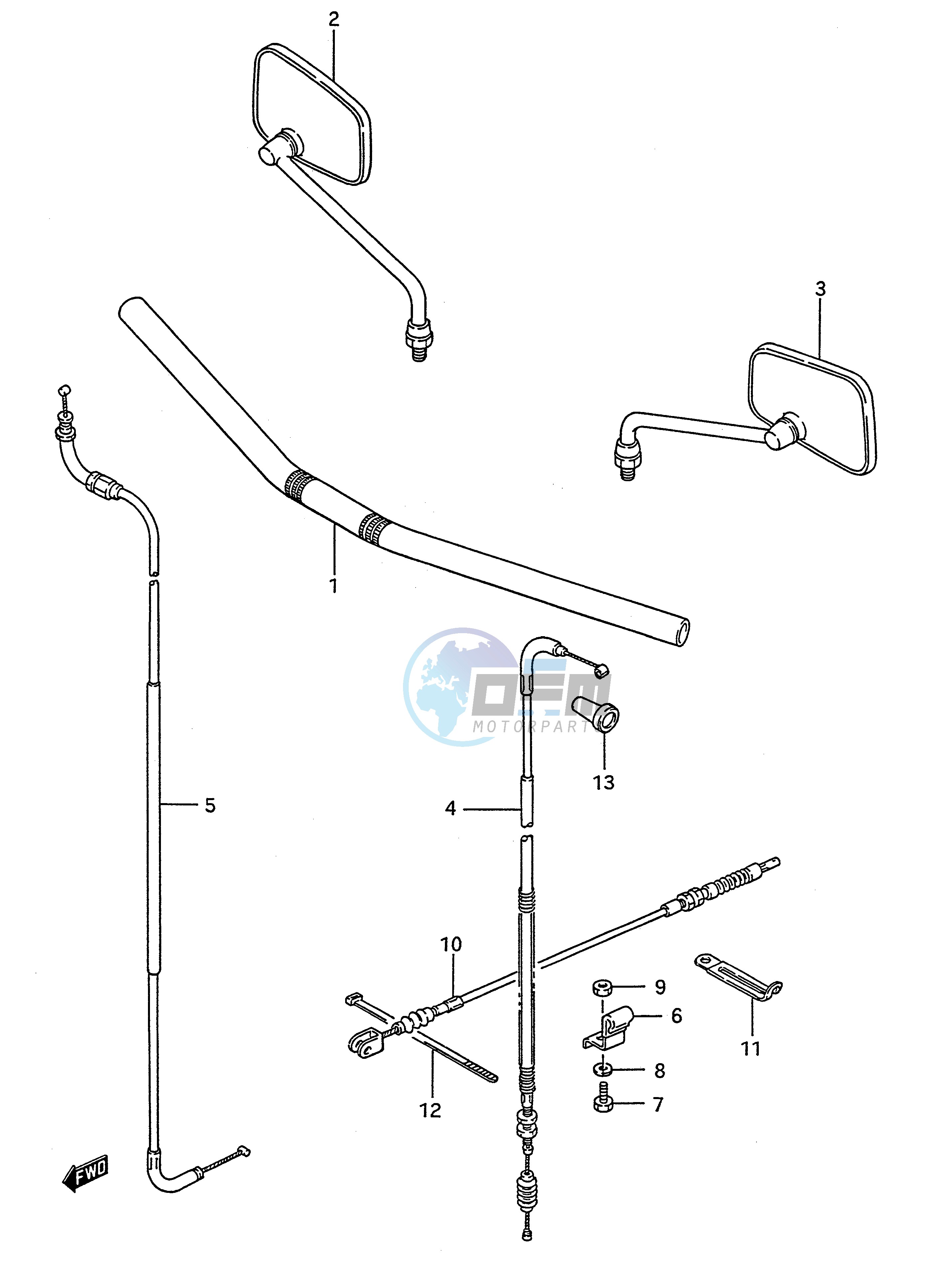 HANDLEBAR - CONTROL CABLE (LS650FG FJ FK FL)