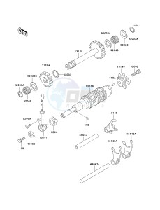 KSF 250 A [MOJAVE 250] (A15-A18) [MOJAVE 250] drawing GEAR CHANGE DRUM_SHIFT FORK-- S- -