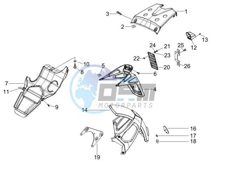 Rear cover - Splash guard