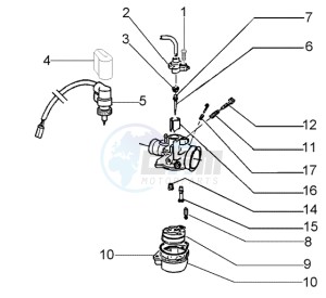 LX 50 2T drawing Carburettor component parts