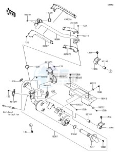 BRUTE FORCE 750 4x4i EPS KVF750GFF EU drawing Muffler(s)