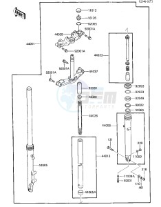 ZL 600 A [ZL600 ELIMINATOR] (A1-A2) drawing FRONT FORK