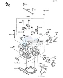 KSF 250 A [MOJAVE 250] (A3-A7) [MOJAVE 250] drawing CYLINDER HEAD