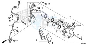 SH125AE SH125A UK - (E) drawing FRONT BRAKE CALIPER (ABS)