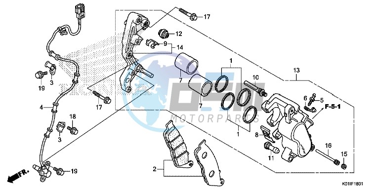 FRONT BRAKE CALIPER (ABS)