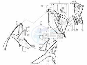 MP3 125 yourban erl drawing Front glove-box - Knee-guard panel