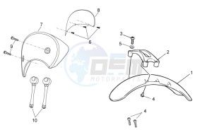 V7 II Racer ABS 750 drawing Front body - Front mudguard