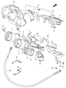 RF900R (E2) drawing SPEEDOMETER (MODEL T V W)