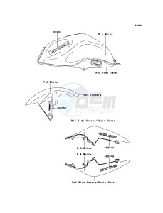 Z750 ABS ZR750MBF FR GB XX (EU ME A(FRICA) drawing Decals(P.A.White)