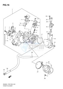 AN400 (E3-E28) Burgman drawing THROTTLE BODY (AN400L1 E33)