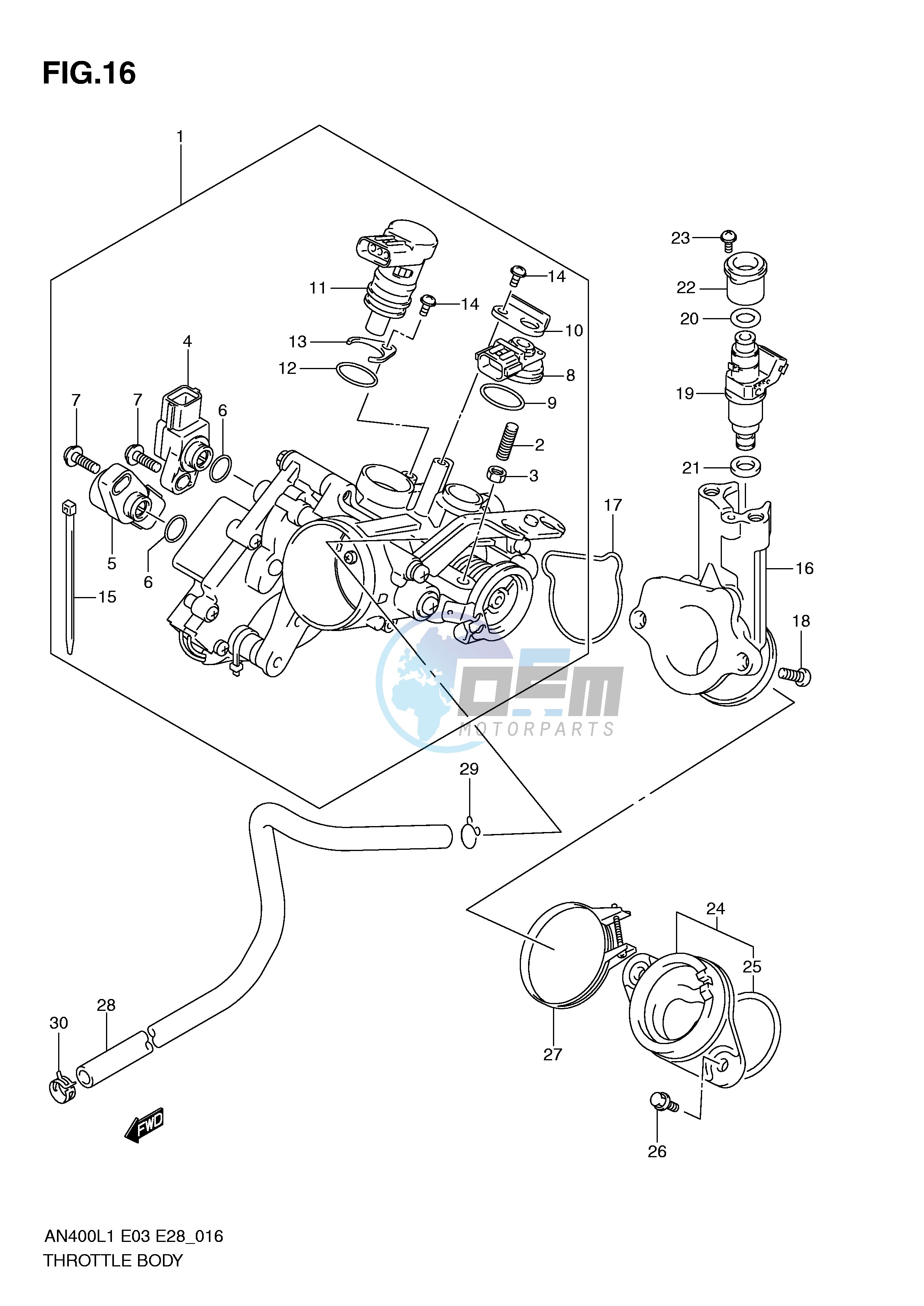 THROTTLE BODY (AN400L1 E33)