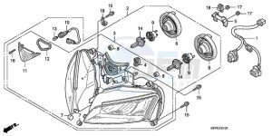 CBR125RW9 France - (F / CMF) drawing HEADLIGHT (CBR125RW7/RW9/RWA)