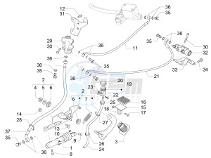 MP3 300 LT Sport ABS drawing Control pedals - Levers