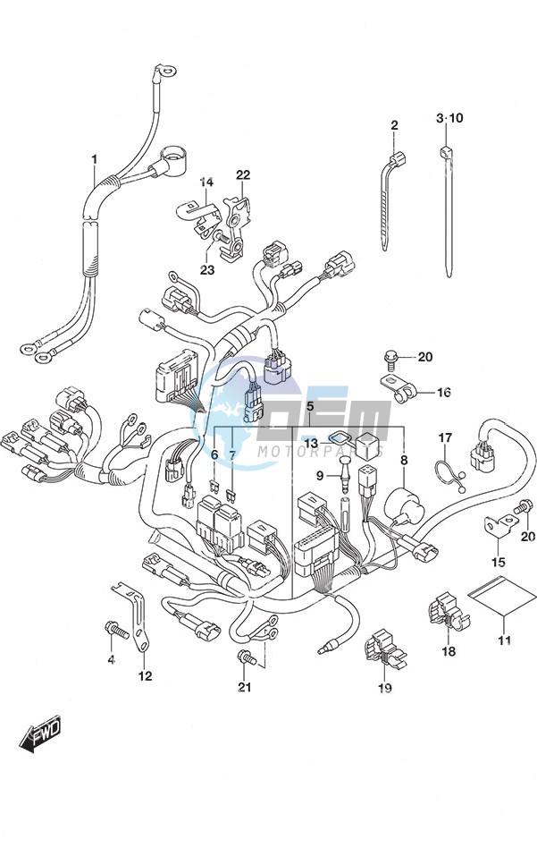 Harness Tiller Handle w/Power Tilt