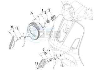 GTS 300 ie Super (EMEA, APAC) (AU, HK, IN, IT, J, SG, TW, UK) drawing Front headlamps - Turn signal lamps