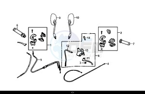 ALLO 50 (25 KM/H) (AJ05WA-NL) (L8-M0) drawing CABLE SWITCH HANDLE LEVER