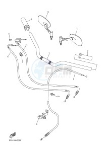 XVS950CUD-A XV950 ABS XV950 R-SPEC (BS54) drawing STEERING HANDLE & CABLE