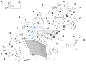 RSV4 1000 RACING FACTORY E4 ABS (APAC) drawing Cooling system