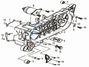 FIDDLE II 50 NEW ENGINE drawing CRANKCASE COVER LEFT