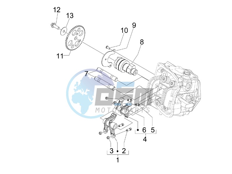 Camshaft - Rocking levers support unit