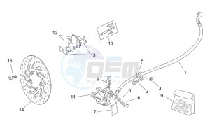 Scarabeo 100 (eng. Minarelli) drawing Front brake caliper