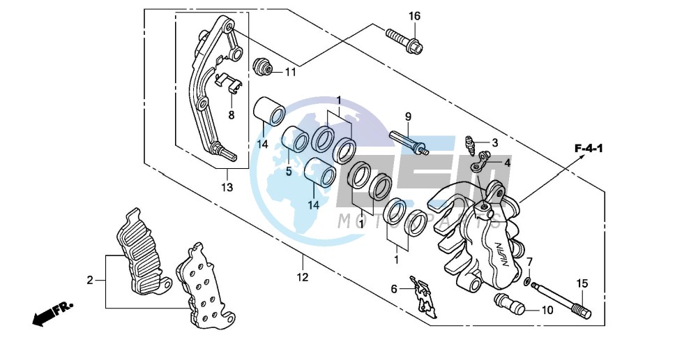 L. FRONT BRAKE CALIPER (CBF1000A/T/S)