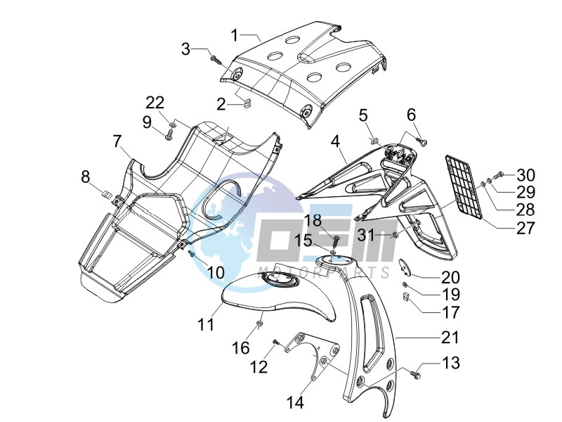 Rear cover - Splash guard