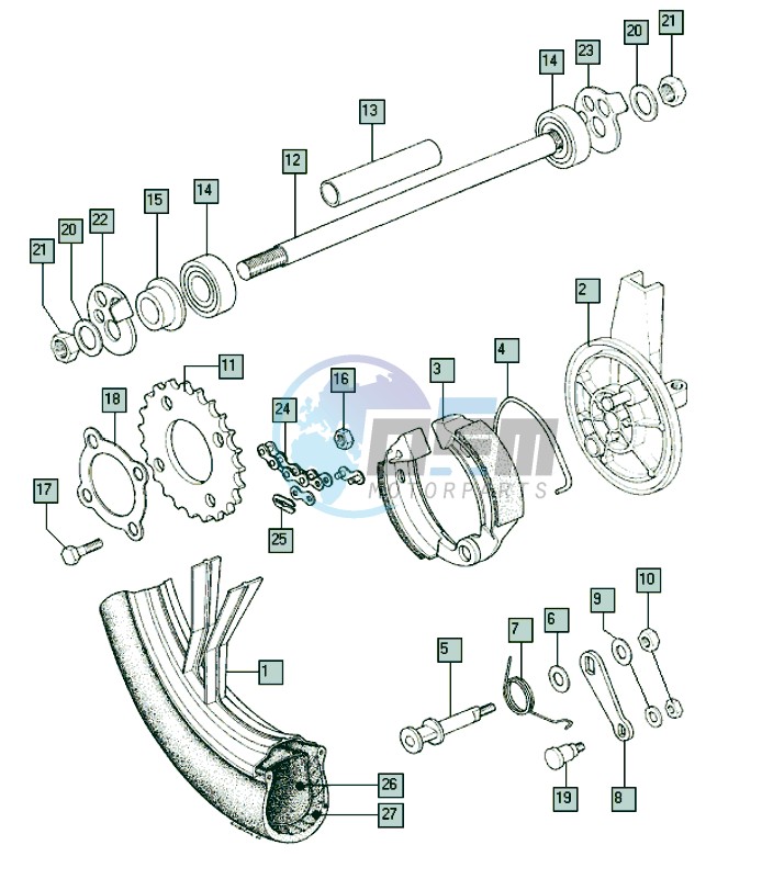 Rear wheel-alu I