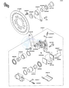 ZX 750 H [NINJA ZX-7] (H2) [NINJA ZX-7] drawing REAR BRAKE