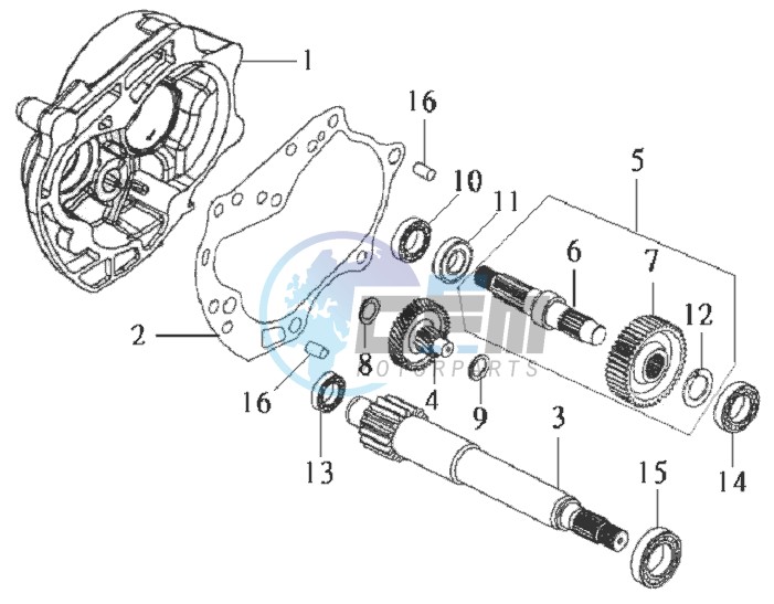 CRANKCASE - DRIVE SHAFT - CRANKCASE