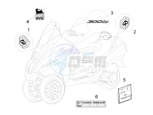 MP3 300 ie Touring drawing Plates - Emblems