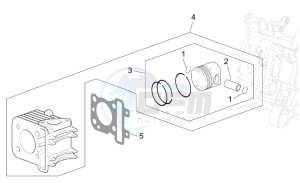 Scarabeo 100 4T e2 drawing Cylinder - Piston