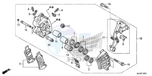 GL1800BF F6B Bagger - GL1800BF UK - (E) drawing R. FRONT BRAKE CALIPER (ABS)