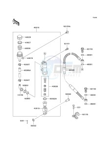 KX 65 A [KX65 MONSTER ENERGY] (A6F - A9FA) A9F drawing REAR MASTER CYLINDER