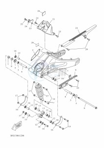 XSR125 LEGACY MTM125-C (BLA1) drawing REAR ARM & SUSPENSION