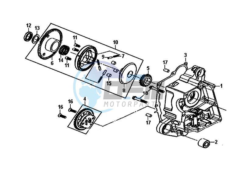 R CRANK CASE-OIL PUMP ASSY / ALLO 50 (25 KM/H) (AJ05WA-NL) (L8-M0)