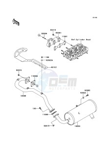 MULE 4010 TRANS 4x4 DIESEL KAF950GCF EU drawing Muffler(s)