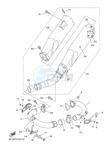 YZ450F (B118 B119 B11A B11B) drawing EXHAUST