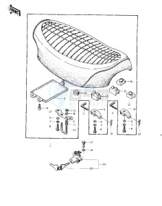 KZ 400 D (D3-D4) drawing SEAT -- 76 -77 KZ400 - D3_D4- -