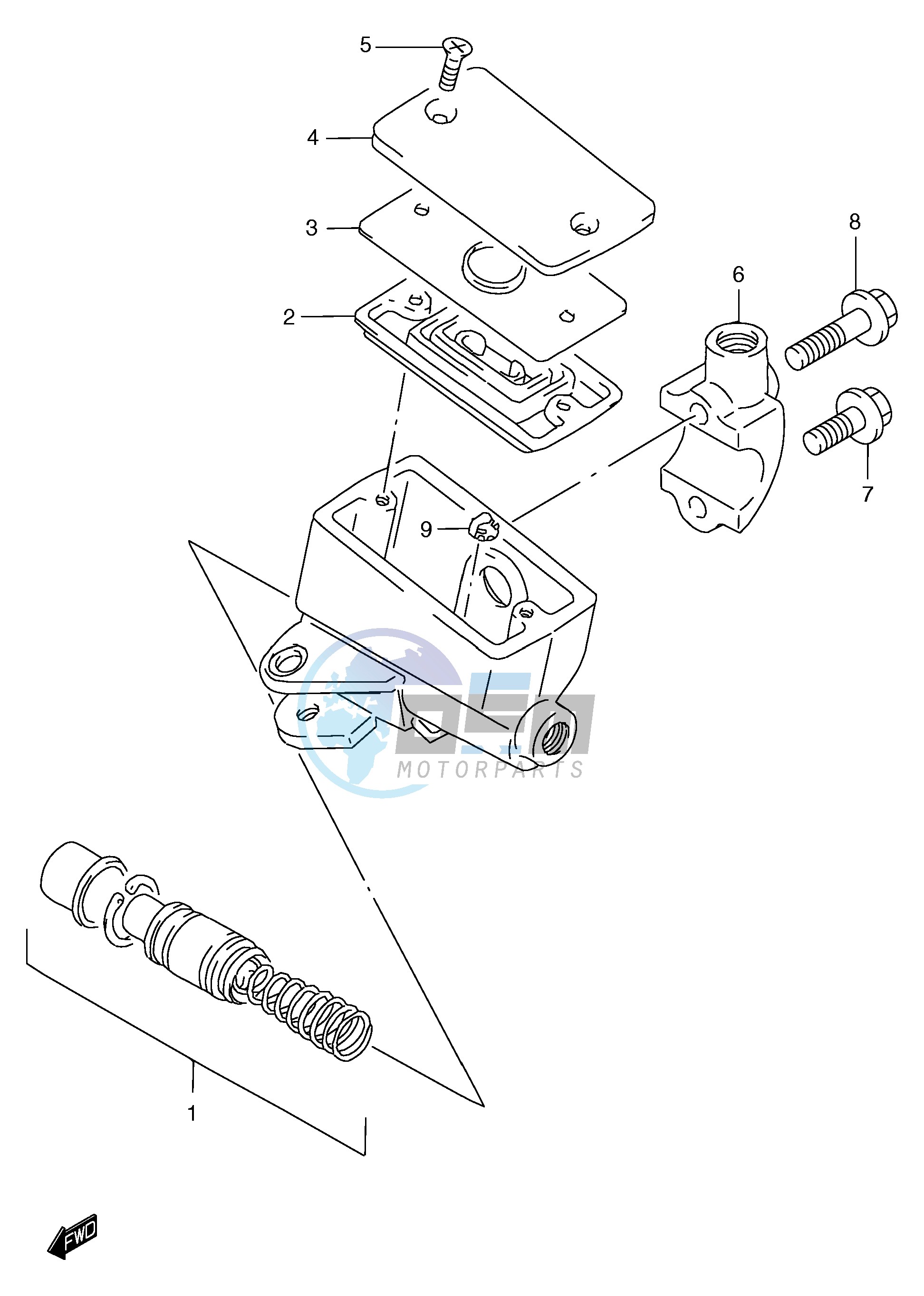 FRONT MASTER CYLINDER (GSF1200T V W X Y ST SV SW SX SY)