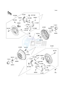 KAF 400 B [MULE 600] (B6F-B9F) B7F drawing REAR HUBS_BRAKES