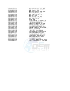 GSX-R600 (E2) drawing * COLOR CHART *