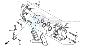 VT750C2 drawing FRONT BRAKE CALIPER