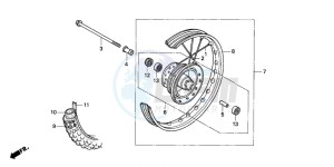 XR70R drawing FRONT WHEEL