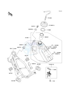 KX 100 A [KX100 MONSTER ENERGY] (A6F - A9FA) D8F drawing FUEL TANK