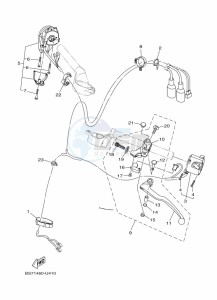 YZF250-A (B6P6) drawing HANDLE SWITCH & LEVER