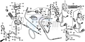 TRX500FEB drawing HANDLE LEVER/ SWITCH/ CABLE