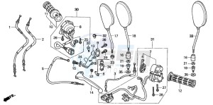 CB500 drawing SWITCH/CABLE