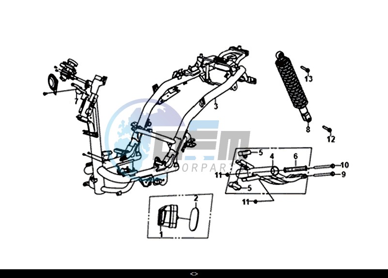 FRAME BODY ENGINE MOUNT / MASK 50 (XE05W1-IT) (L7-L9)