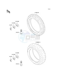 ZX 600 J [NINJA ZX-6R] (J1-J3) [NINJA ZX-6R] drawing TIRES